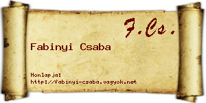 Fabinyi Csaba névjegykártya